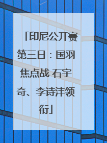 印尼公开赛第三日：国羽焦点战 石宇奇、李诗沣领衔