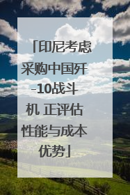 印尼考虑采购中国歼-10战斗机 正评估性能与成本优势
