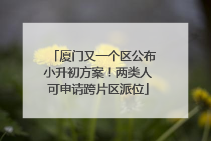 厦门又一个区公布小升初方案！两类人可申请跨片区派位