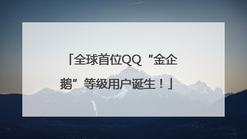 全球首位QQ“金企鹅”等级用户诞生！