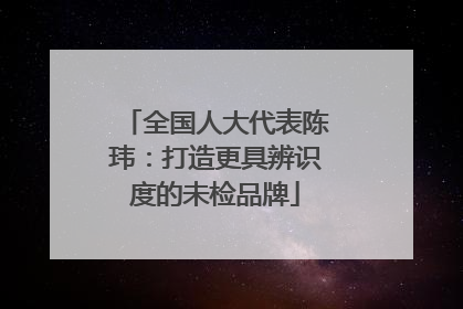 全国人大代表陈玮：打造更具辨识度的未检品牌