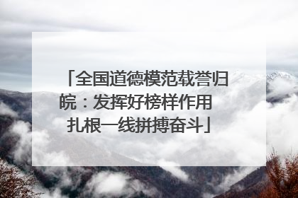 全国道德模范载誉归皖：发挥好榜样作用 扎根一线拼搏奋斗