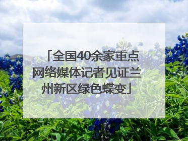 全国40余家重点网络媒体记者见证兰州新区绿色蝶变