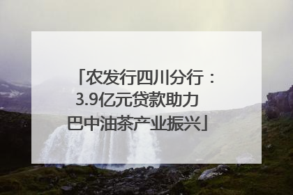农发行四川分行：3.9亿元贷款助力巴中油茶产业振兴
