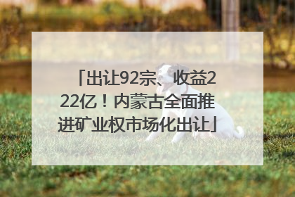 出让92宗、收益222亿！内蒙古全面推进矿业权市场化出让