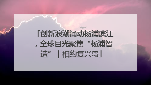 创新浪潮涌动杨浦滨江，全球目光聚焦“杨浦智造”｜相约复兴岛
