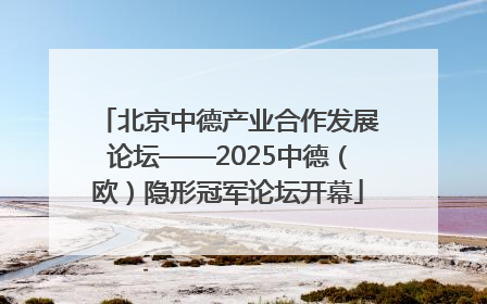 北京中德产业合作发展论坛——2025中德（欧）隐形冠军论坛开幕