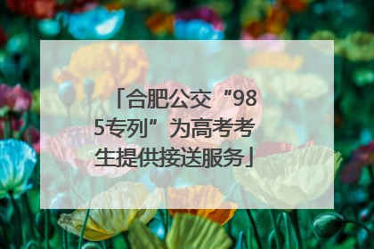 合肥公交“985专列”为高考考生提供接送服务