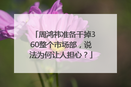 周鸿祎准备干掉360整个市场部，说法为何让人担心？