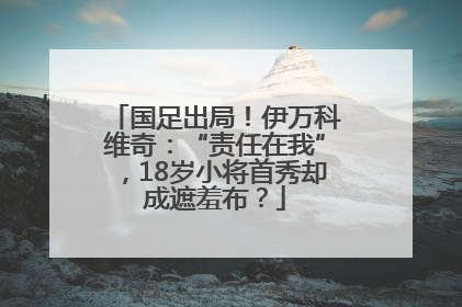 国足出局！伊万科维奇：“责任在我”，18岁小将首秀却成遮羞布？