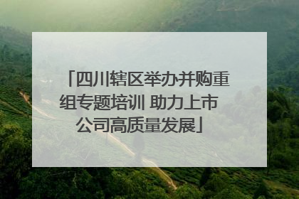 四川辖区举办并购重组专题培训 助力上市公司高质量发展