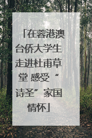 在蓉港澳台侨大学生走进杜甫草堂 感受“诗圣”家国情怀