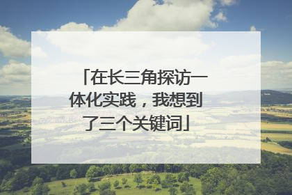在长三角探访一体化实践，我想到了三个关键词