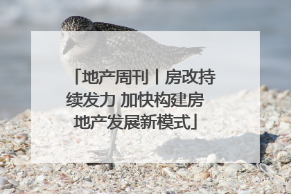 地产周刊丨房改持续发力 加快构建房地产发展新模式