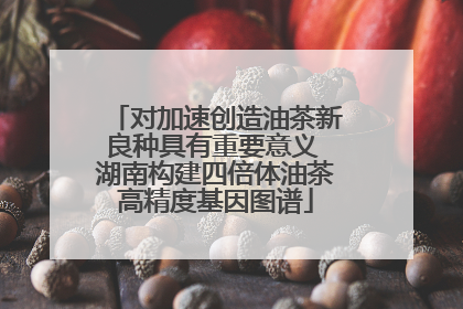 对加速创造油茶新良种具有重要意义 湖南构建四倍体油茶高精度基因图谱