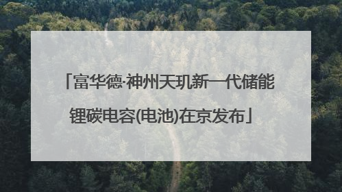 富华德·神州天玑新一代储能锂碳电容(电池)在京发布
