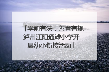 学前有法，善育有规 泸州江阳通滩小学开展幼小衔接活动