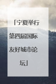 宁夏举行第四届国际友好城市论坛