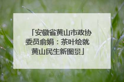 安徽省黄山市政协委员俞娟：茶叶绘就黄山民生新图景