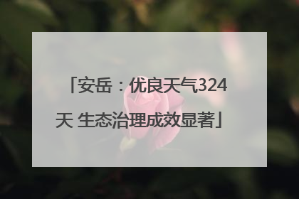 安岳：优良天气324天 生态治理成效显著