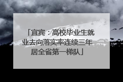 宜宾：高校毕业生就业去向落实率连续三年居全省第一梯队