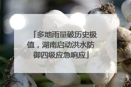 多地雨量破历史极值，湖南启动洪水防御四级应急响应