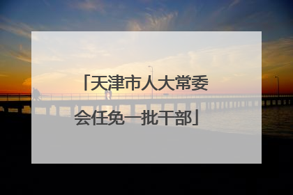 天津市人大常委会任免一批干部