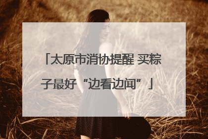 太原市消协提醒 买粽子最好“边看边闻”