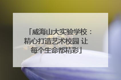 威海山大实验学校：精心打造艺术校园 让每个生命都精彩