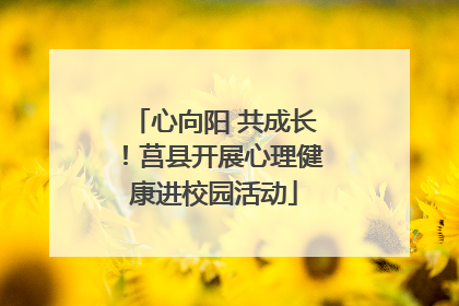 心向阳 共成长！莒县开展心理健康进校园活动