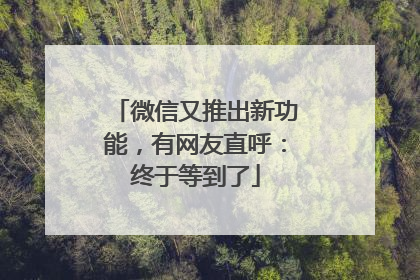 微信又推出新功能，有网友直呼：终于等到了