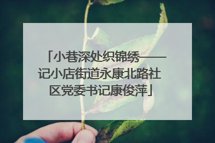 小巷深处织锦绣——记小店街道永康北路社区党委书记康俊萍