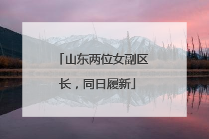 山东两位女副区长，同日履新