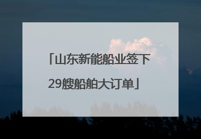 山东新能船业签下29艘船舶大订单