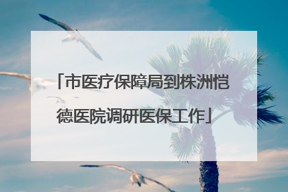 市医疗保障局到株洲恺德医院调研医保工作
