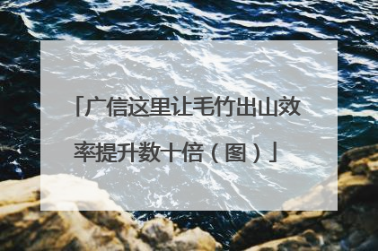 广信这里让毛竹出山效率提升数十倍（图）