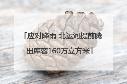 应对降雨 北运河提前腾出库容160万立方米