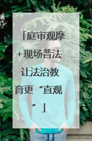 庭审观摩+现场普法 让法治教育更“直观”