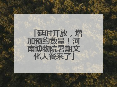 延时开放，增加预约数量！河南博物院暑期文化大餐来了