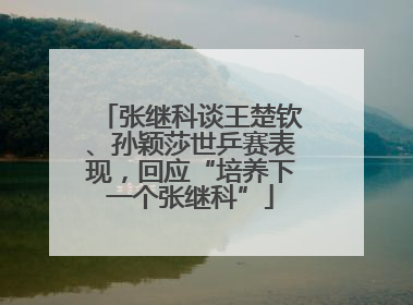 张继科谈王楚钦、孙颖莎世乒赛表现，回应“培养下一个张继科”