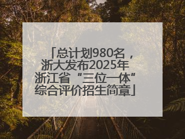 总计划980名，浙大发布2025年浙江省“三位一体”综合评价招生简章