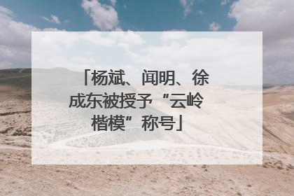 杨斌、闻明、徐成东被授予“云岭楷模”称号