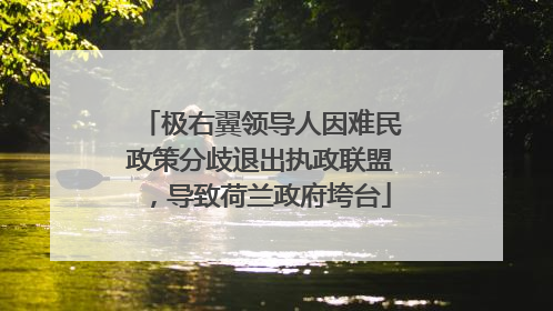 极右翼领导人因难民政策分歧退出执政联盟，导致荷兰政府垮台