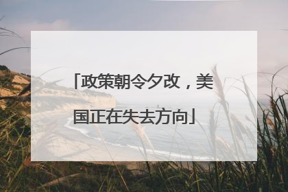 政策朝令夕改，美国正在失去方向