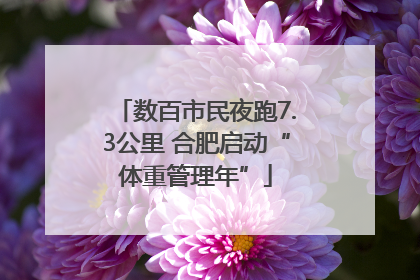 数百市民夜跑7.3公里 合肥启动“体重管理年”