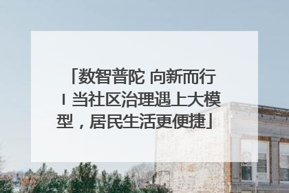 数智普陀 向新而行〡当社区治理遇上大模型，居民生活更便捷