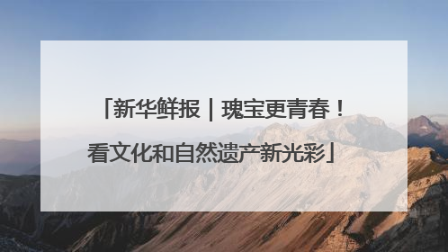 新华鲜报｜瑰宝更青春！看文化和自然遗产新光彩