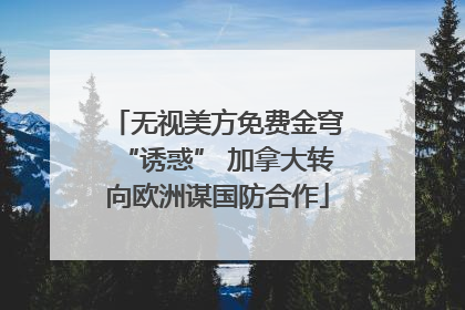 无视美方免费金穹“诱惑” 加拿大转向欧洲谋国防合作