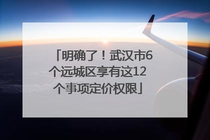 明确了！武汉市6个远城区享有这12个事项定价权限