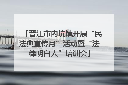 晋江市内坑镇开展“民法典宣传月”活动暨“法律明白人”培训会
